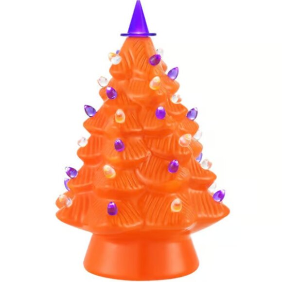 Mr. Halloween 5" PUMPKIN Nostalgic Tree Orange LED Ceramic BRAND-NEW w/ALL tag🎃 - Picture 1 of 16